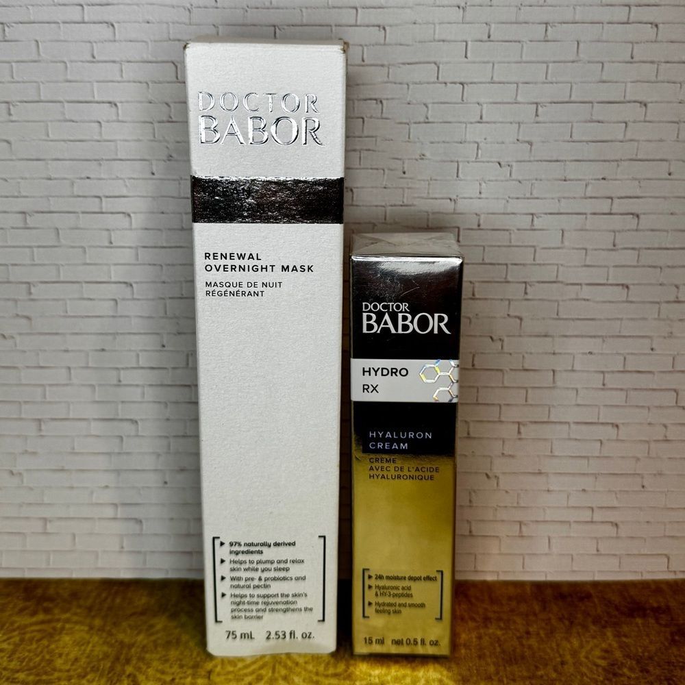 DOCTOR BABOR Luxury Skincare Duo Renewal Overnight Mask Hydro RX Hyaluron Cream